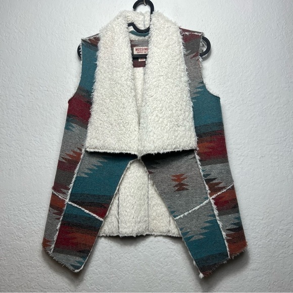 Mossimo Supply Co. Southwest Print Sherpa Faux Fur Vest - Picture 1 of 9